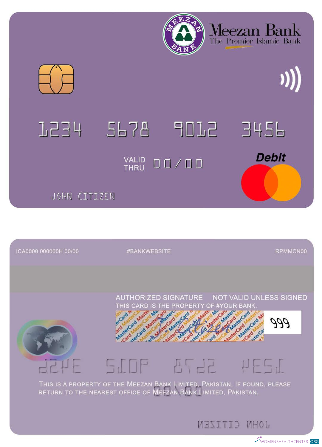 Download Pakistan Meezan Bank Limited mastercard Photoshop template